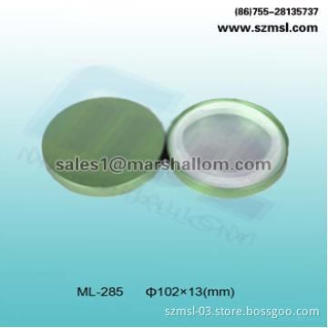 candle lids, glass box lid, tin lids